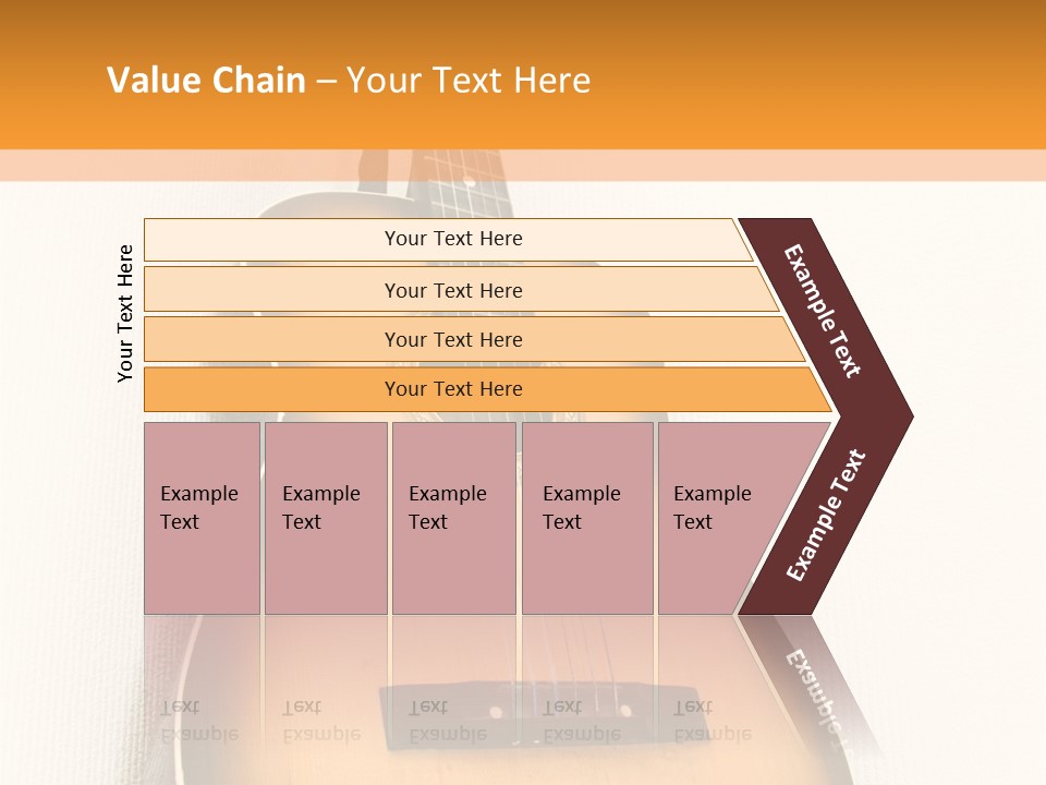 Guitar In A Corner Of Room. Bottom View. Wide Angle. PowerPoint Template