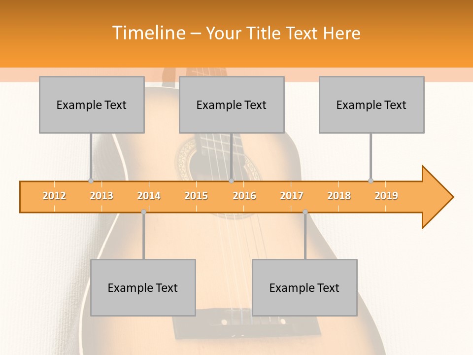 Guitar In A Corner Of Room. Bottom View. Wide Angle. PowerPoint Template