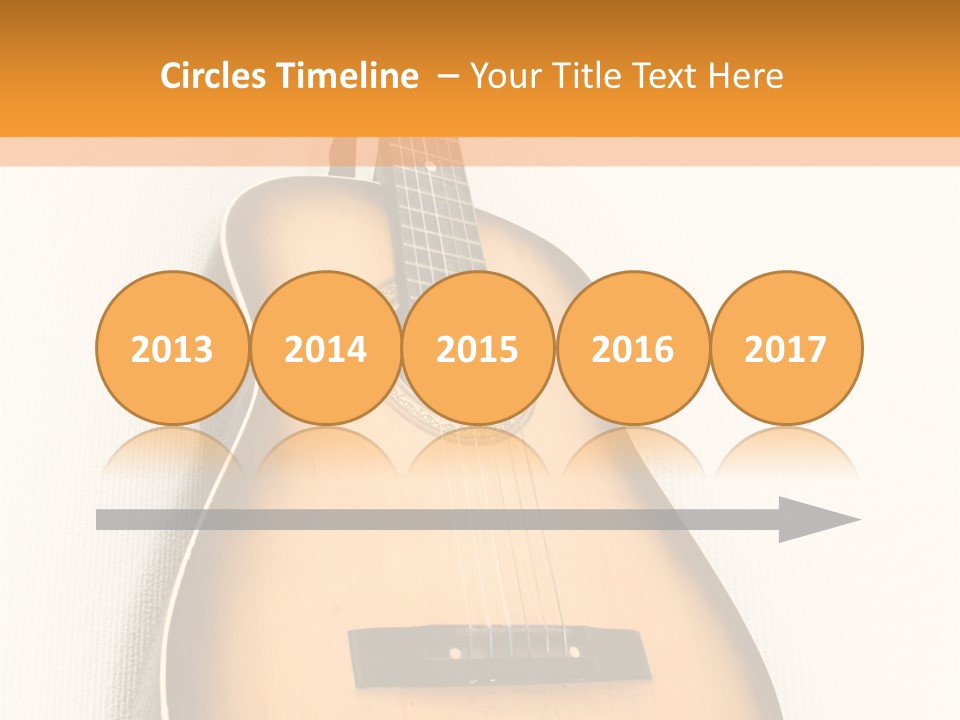 Guitar In A Corner Of Room. Bottom View. Wide Angle. PowerPoint Template