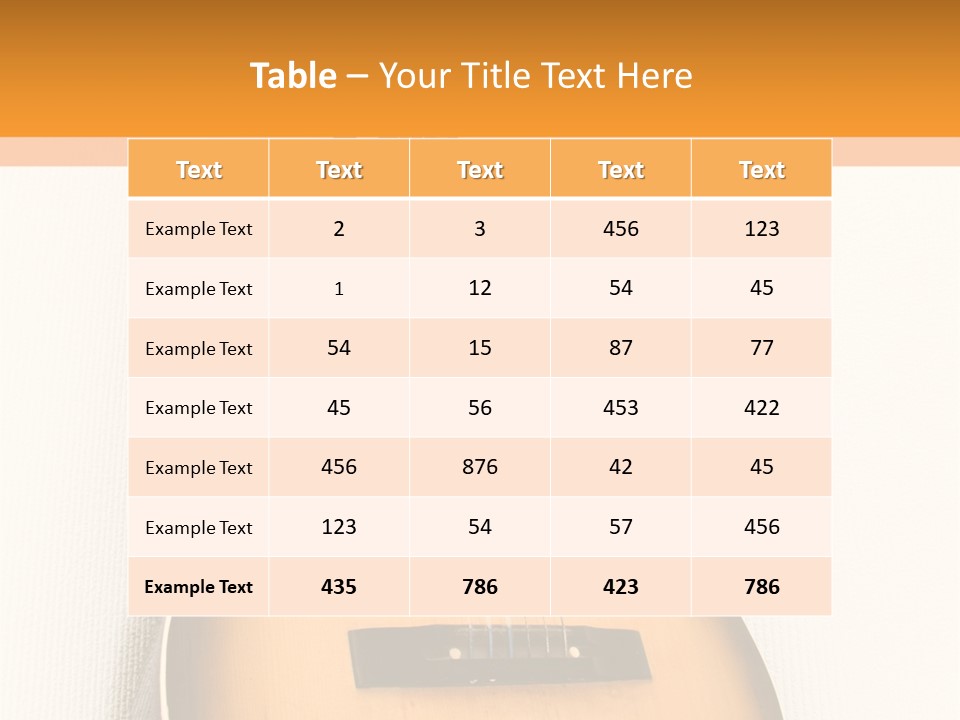Guitar In A Corner Of Room. Bottom View. Wide Angle. PowerPoint Template