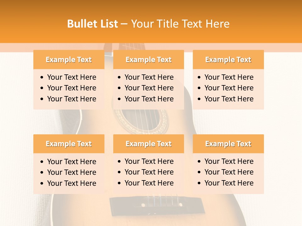 Guitar In A Corner Of Room. Bottom View. Wide Angle. PowerPoint Template