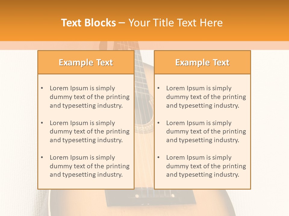 Guitar In A Corner Of Room. Bottom View. Wide Angle. PowerPoint Template