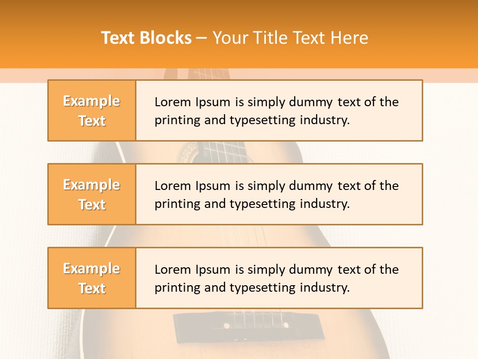 Guitar In A Corner Of Room. Bottom View. Wide Angle. PowerPoint Template