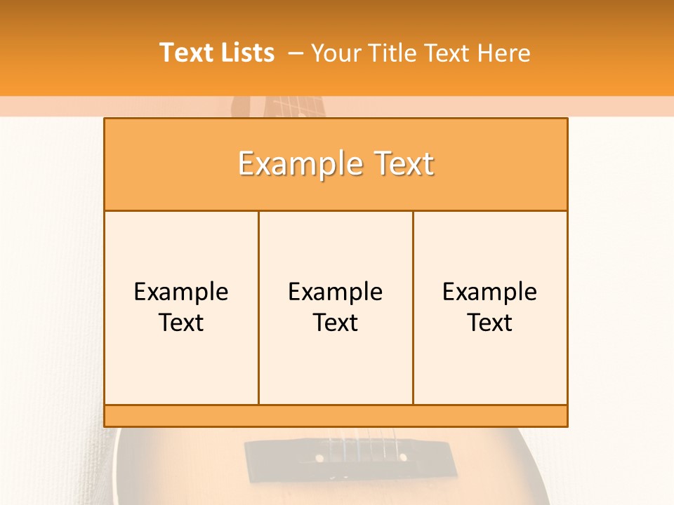 Guitar In A Corner Of Room. Bottom View. Wide Angle. PowerPoint Template