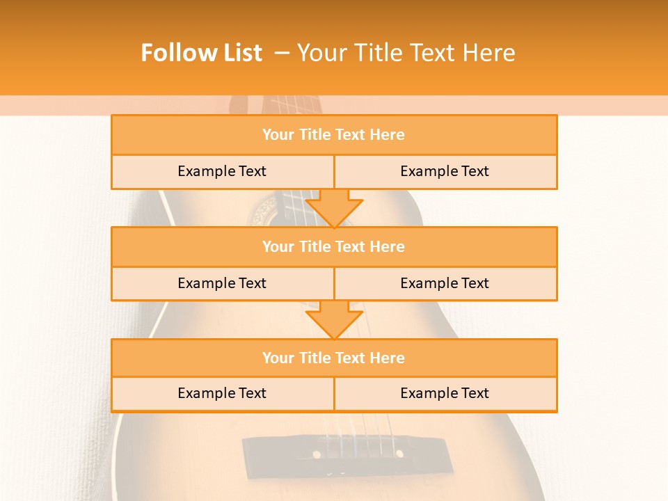 Guitar In A Corner Of Room. Bottom View. Wide Angle. PowerPoint Template