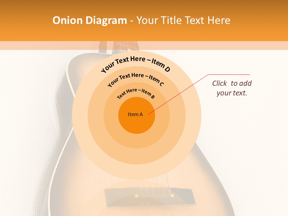Guitar In A Corner Of Room. Bottom View. Wide Angle. PowerPoint Template