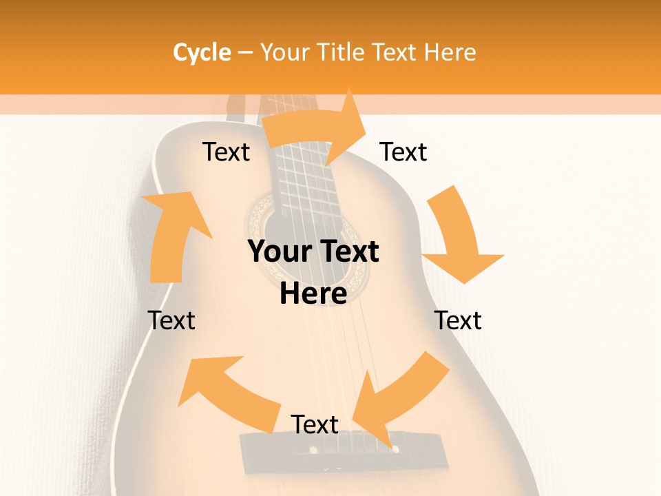 Guitar In A Corner Of Room. Bottom View. Wide Angle. PowerPoint Template