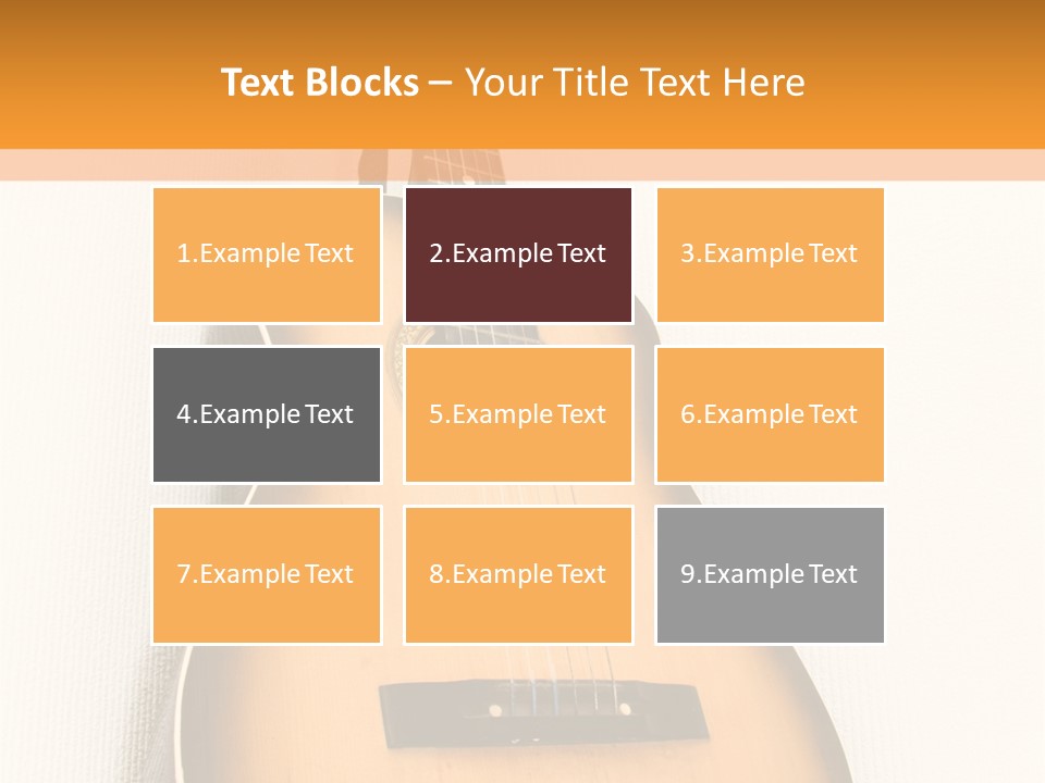 Guitar In A Corner Of Room. Bottom View. Wide Angle. PowerPoint Template