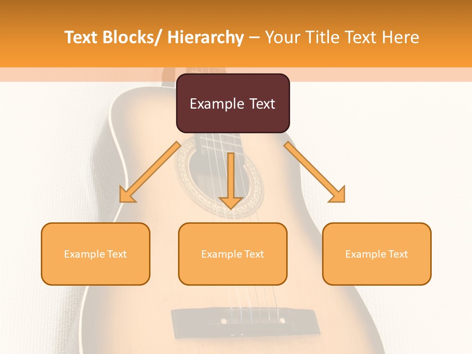 Guitar In A Corner Of Room. Bottom View. Wide Angle. PowerPoint Template