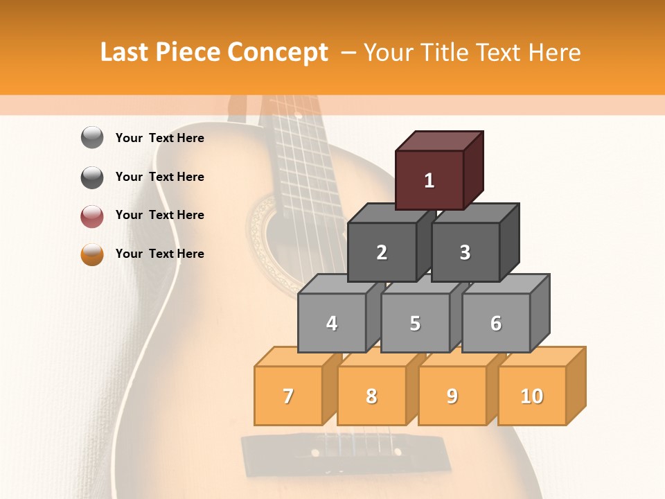 Guitar In A Corner Of Room. Bottom View. Wide Angle. PowerPoint Template