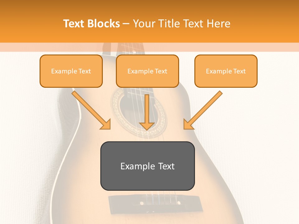 Guitar In A Corner Of Room. Bottom View. Wide Angle. PowerPoint Template