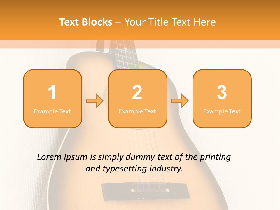 Guitar In A Corner Of Room. Bottom View. Wide Angle. PowerPoint Template
