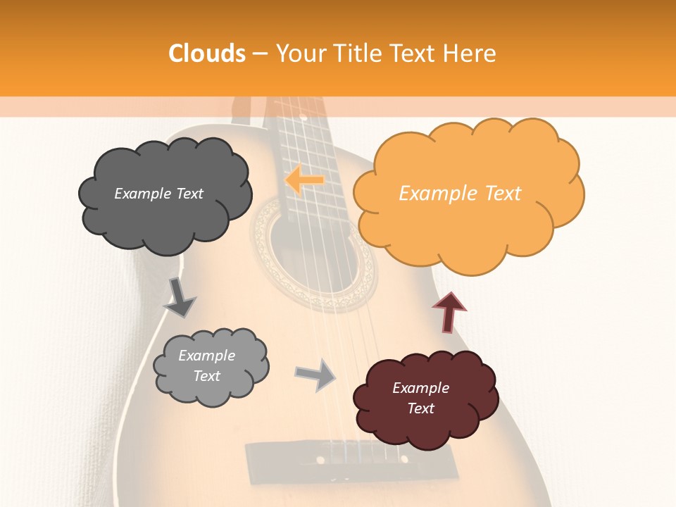 Guitar In A Corner Of Room. Bottom View. Wide Angle. PowerPoint Template