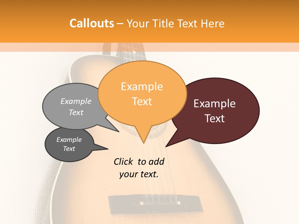 Guitar In A Corner Of Room. Bottom View. Wide Angle. PowerPoint Template