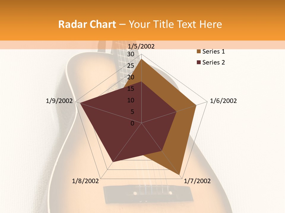 Guitar In A Corner Of Room. Bottom View. Wide Angle. PowerPoint Template
