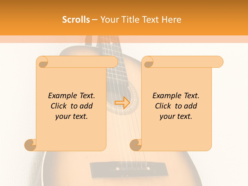 Guitar In A Corner Of Room. Bottom View. Wide Angle. PowerPoint Template