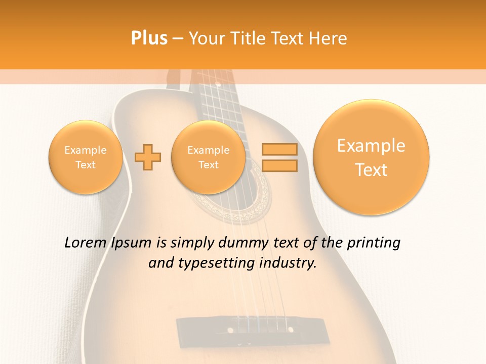 Guitar In A Corner Of Room. Bottom View. Wide Angle. PowerPoint Template