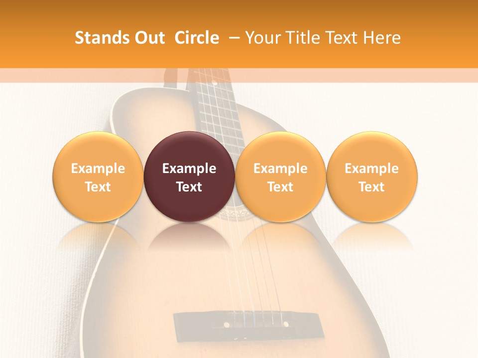Guitar In A Corner Of Room. Bottom View. Wide Angle. PowerPoint Template