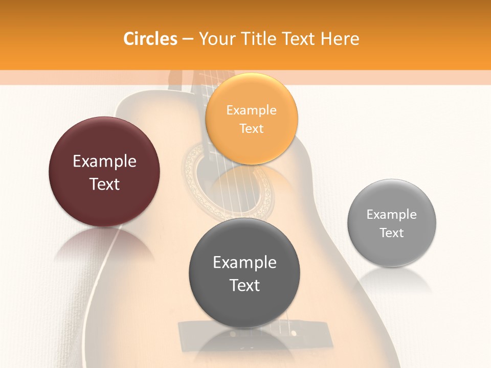 Guitar In A Corner Of Room. Bottom View. Wide Angle. PowerPoint Template