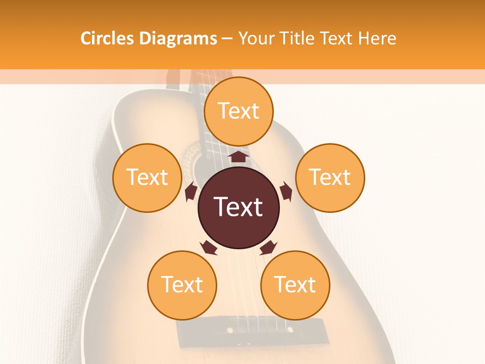 Guitar In A Corner Of Room. Bottom View. Wide Angle. PowerPoint Template