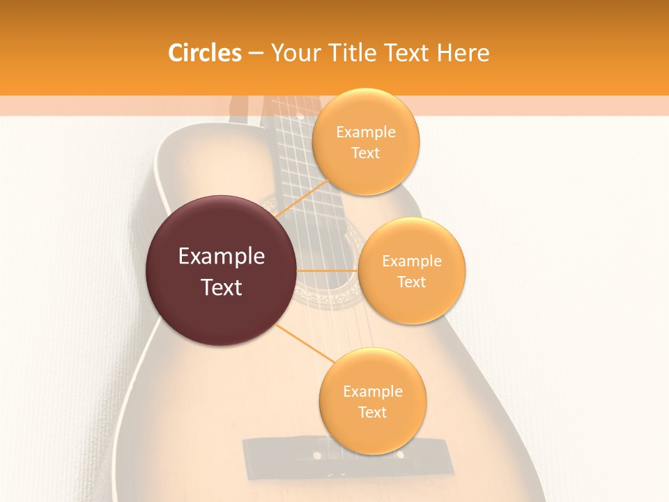 Guitar In A Corner Of Room. Bottom View. Wide Angle. PowerPoint Template