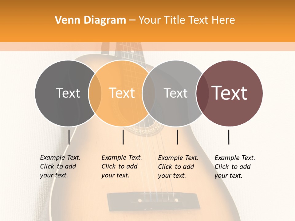 Guitar In A Corner Of Room. Bottom View. Wide Angle. PowerPoint Template