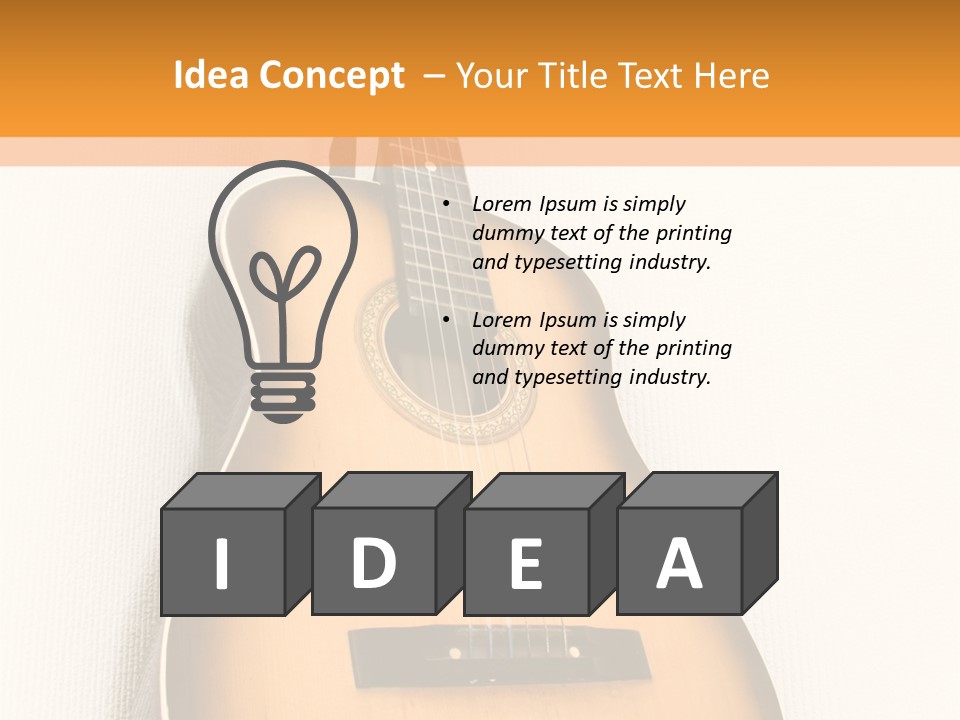 Guitar In A Corner Of Room. Bottom View. Wide Angle. PowerPoint Template