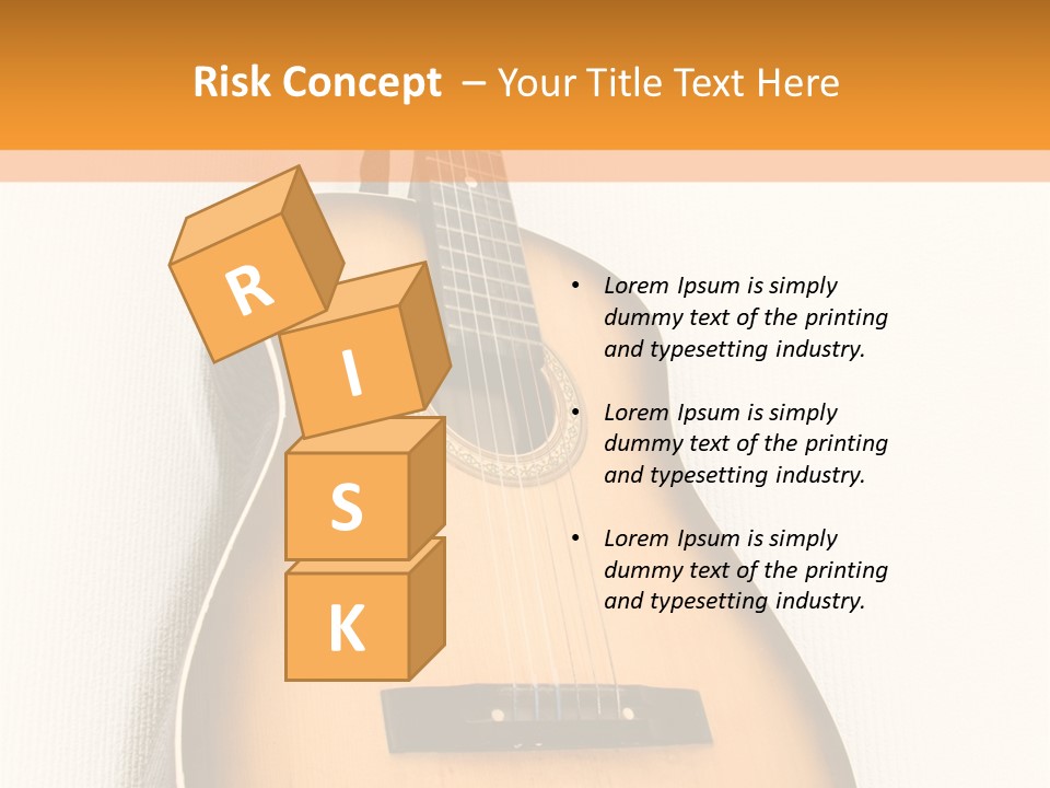Guitar In A Corner Of Room. Bottom View. Wide Angle. PowerPoint Template