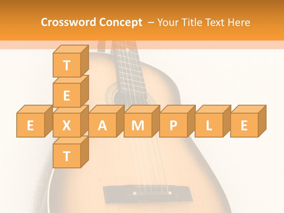 Guitar In A Corner Of Room. Bottom View. Wide Angle. PowerPoint Template