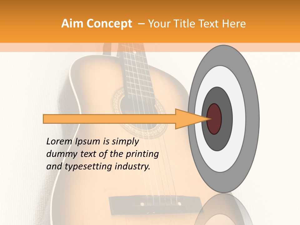 Guitar In A Corner Of Room. Bottom View. Wide Angle. PowerPoint Template