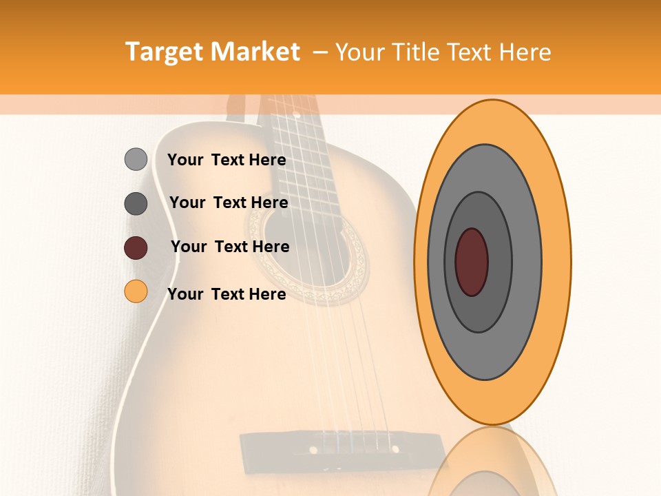 Guitar In A Corner Of Room. Bottom View. Wide Angle. PowerPoint Template