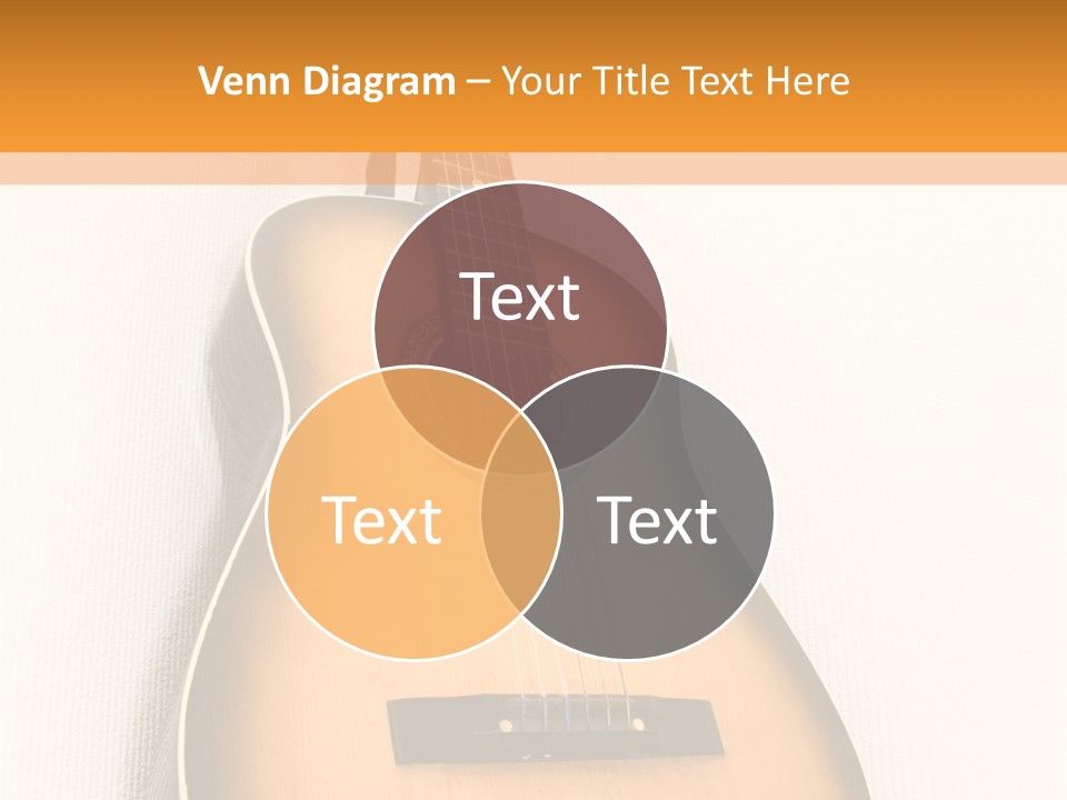 Guitar In A Corner Of Room. Bottom View. Wide Angle. PowerPoint Template