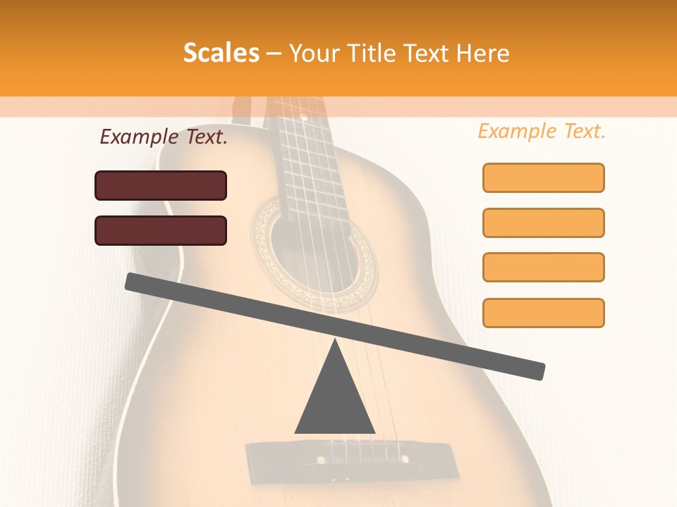 Guitar In A Corner Of Room. Bottom View. Wide Angle. PowerPoint Template