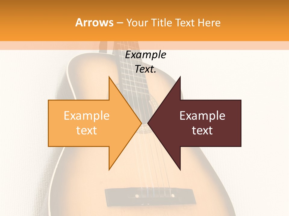 Guitar In A Corner Of Room. Bottom View. Wide Angle. PowerPoint Template