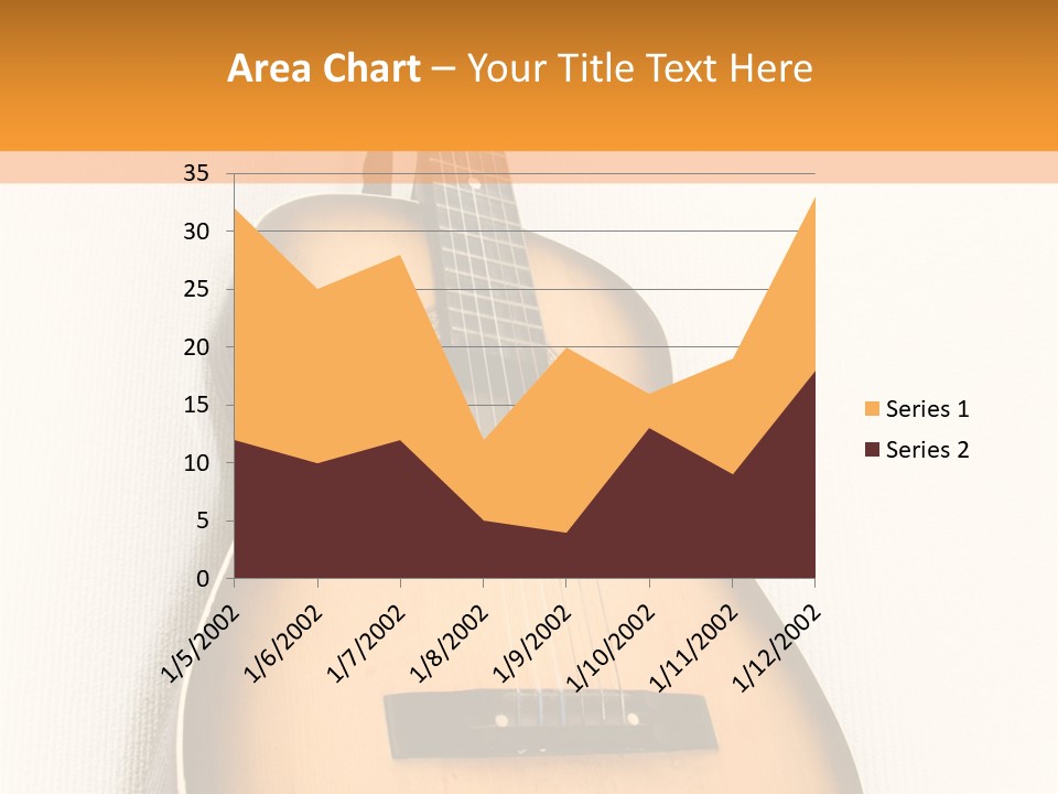 Guitar In A Corner Of Room. Bottom View. Wide Angle. PowerPoint Template