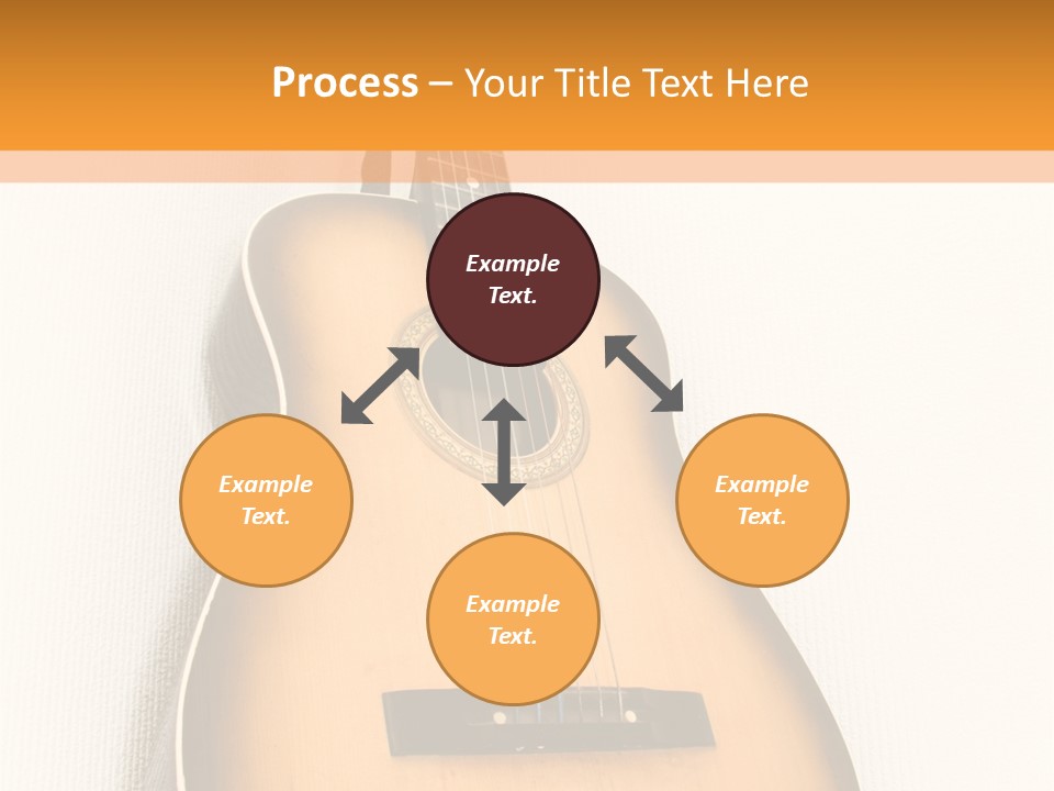Guitar In A Corner Of Room. Bottom View. Wide Angle. PowerPoint Template