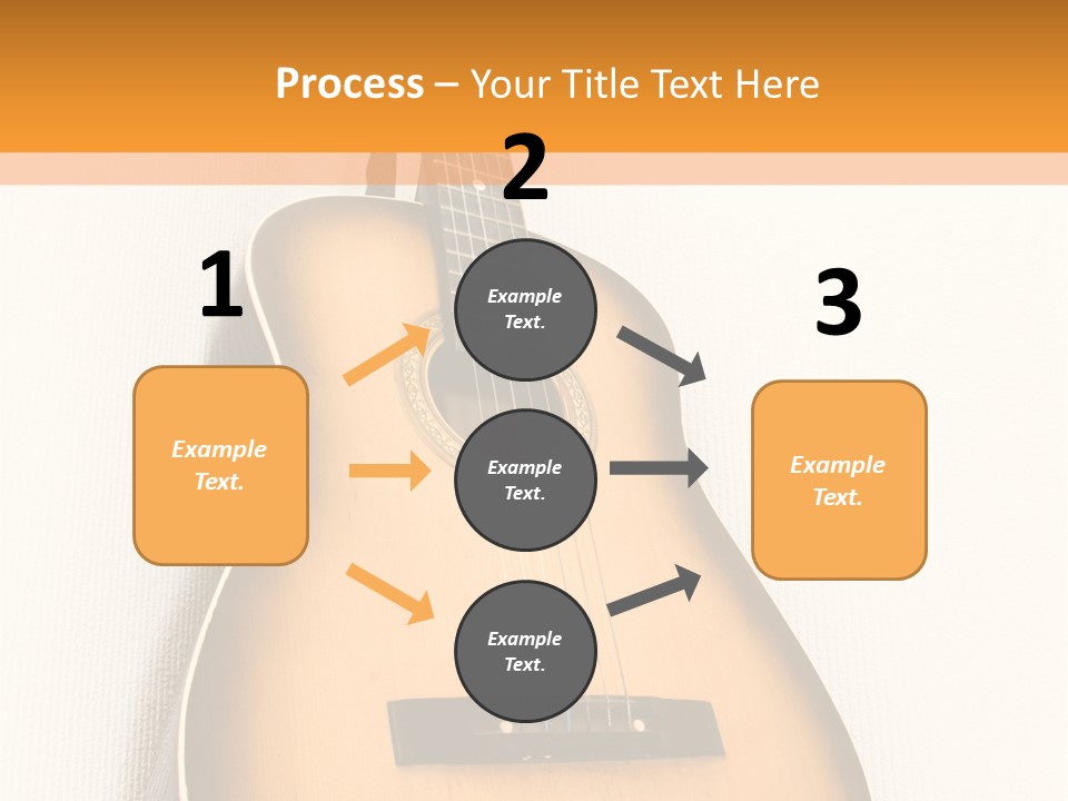 Guitar In A Corner Of Room. Bottom View. Wide Angle. PowerPoint Template
