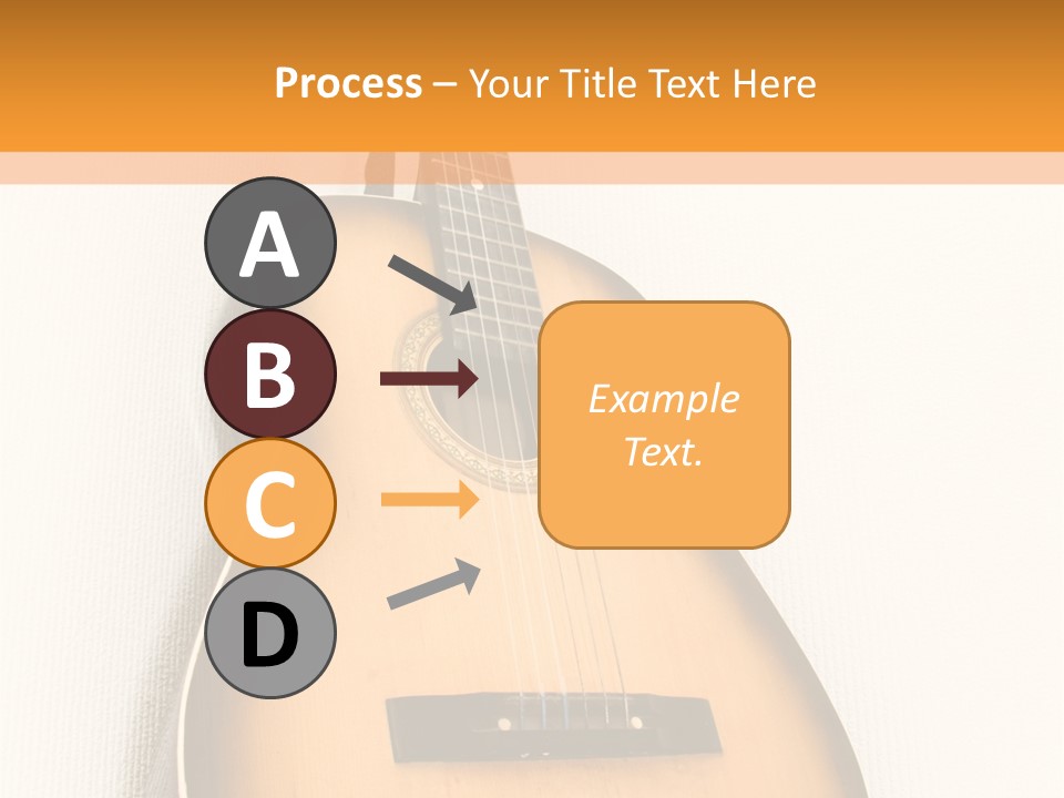 Guitar In A Corner Of Room. Bottom View. Wide Angle. PowerPoint Template