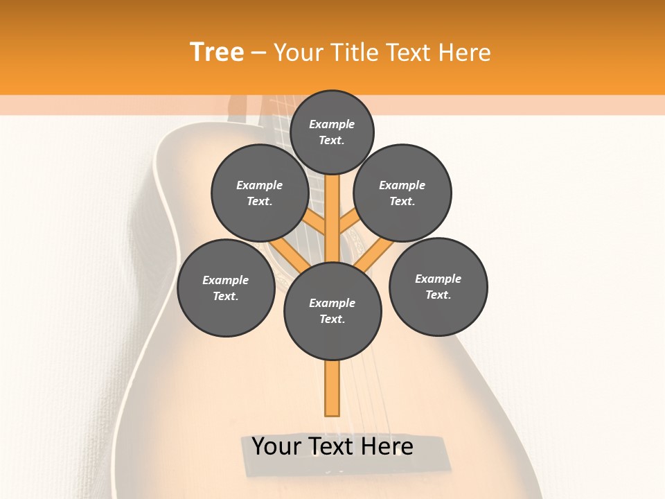 Guitar In A Corner Of Room. Bottom View. Wide Angle. PowerPoint Template