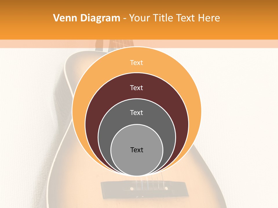 Guitar In A Corner Of Room. Bottom View. Wide Angle. PowerPoint Template