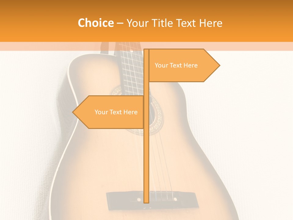 Guitar In A Corner Of Room. Bottom View. Wide Angle. PowerPoint Template