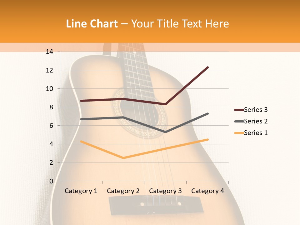 Guitar In A Corner Of Room. Bottom View. Wide Angle. PowerPoint Template