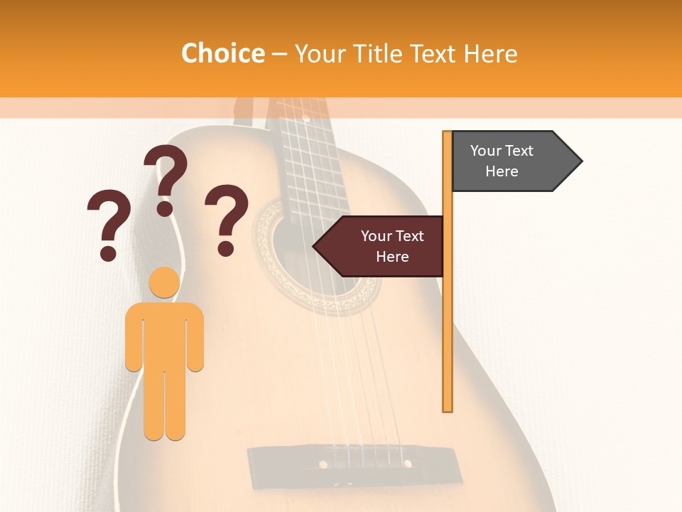 Guitar In A Corner Of Room. Bottom View. Wide Angle. PowerPoint Template