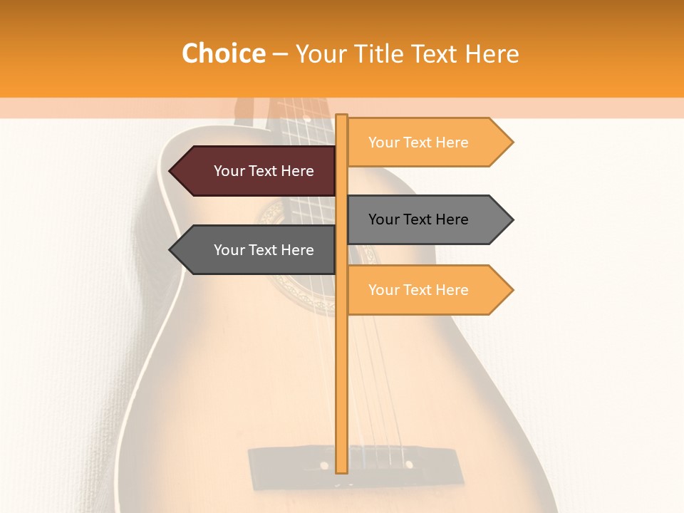 Guitar In A Corner Of Room. Bottom View. Wide Angle. PowerPoint Template