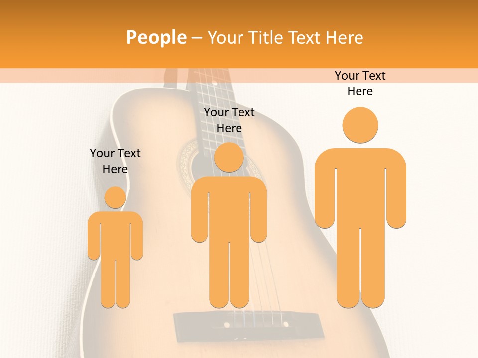 Guitar In A Corner Of Room. Bottom View. Wide Angle. PowerPoint Template