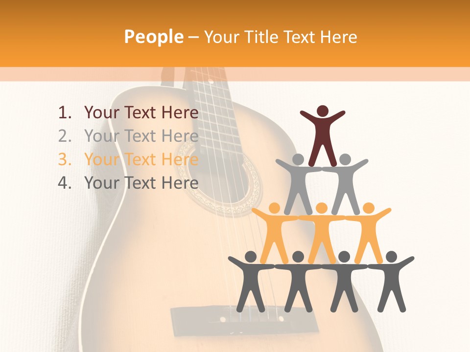 Guitar In A Corner Of Room. Bottom View. Wide Angle. PowerPoint Template