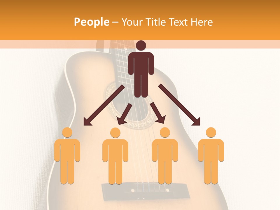 Guitar In A Corner Of Room. Bottom View. Wide Angle. PowerPoint Template