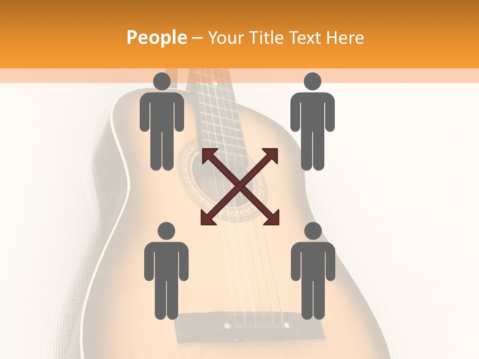 Guitar In A Corner Of Room. Bottom View. Wide Angle. PowerPoint Template