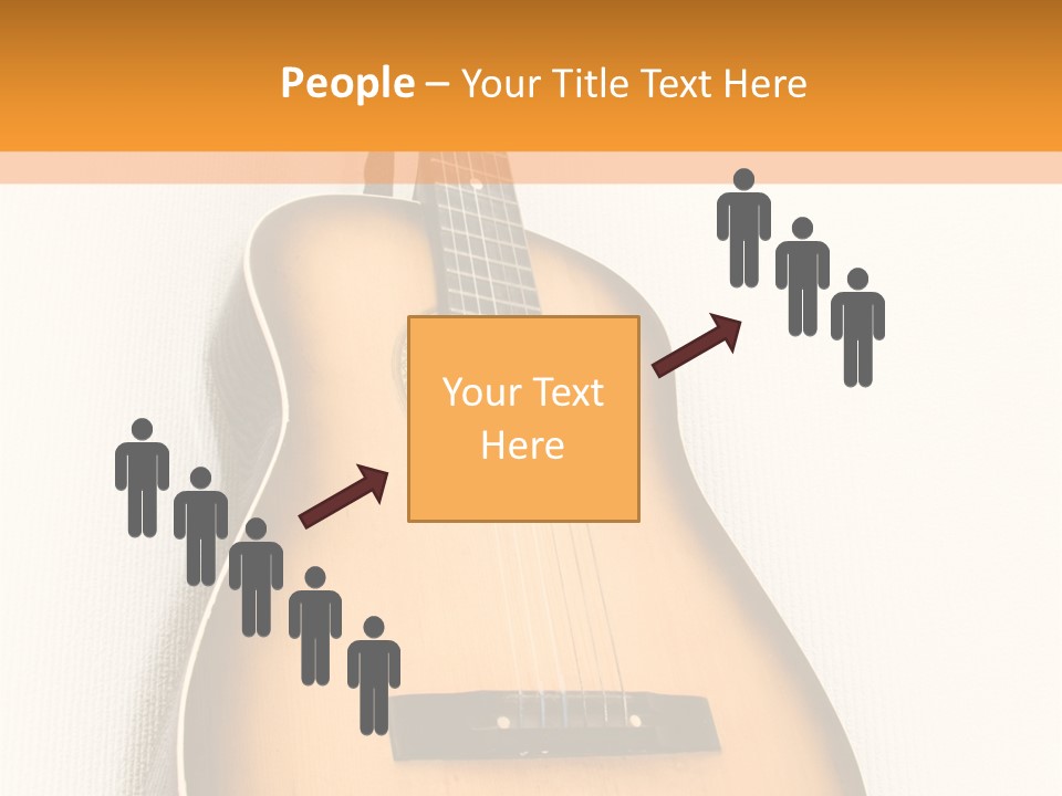 Guitar In A Corner Of Room. Bottom View. Wide Angle. PowerPoint Template