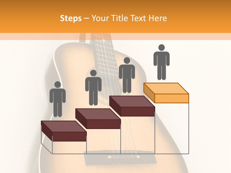 Guitar In A Corner Of Room. Bottom View. Wide Angle. PowerPoint Template